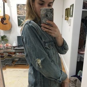 Luckybrand distressed jean jacket